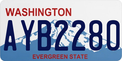 WA license plate AYB2280