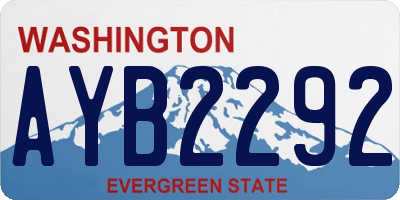 WA license plate AYB2292