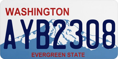 WA license plate AYB2308