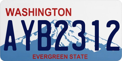 WA license plate AYB2312
