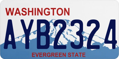 WA license plate AYB2324