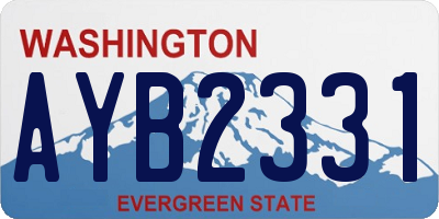 WA license plate AYB2331