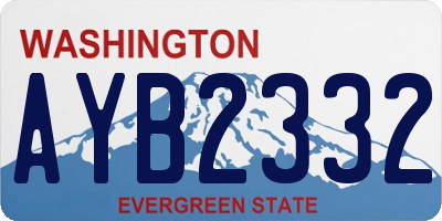 WA license plate AYB2332