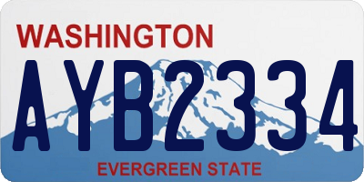 WA license plate AYB2334