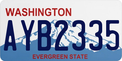 WA license plate AYB2335