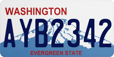 WA license plate AYB2342