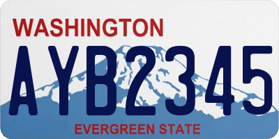 WA license plate AYB2345