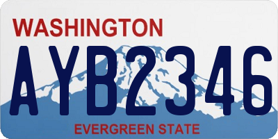 WA license plate AYB2346