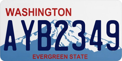 WA license plate AYB2349
