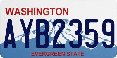 WA license plate AYB2359