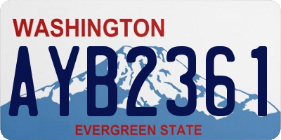 WA license plate AYB2361