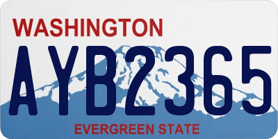 WA license plate AYB2365