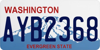 WA license plate AYB2368