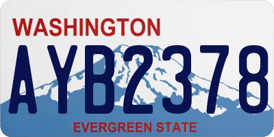 WA license plate AYB2378