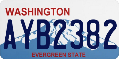 WA license plate AYB2382