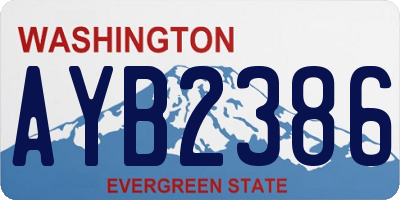 WA license plate AYB2386