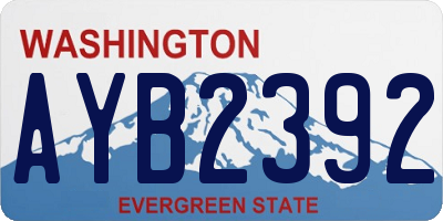 WA license plate AYB2392