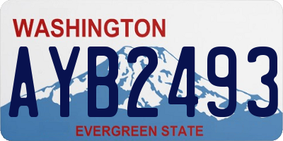 WA license plate AYB2493
