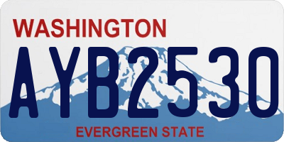 WA license plate AYB2530