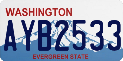WA license plate AYB2533