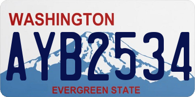 WA license plate AYB2534