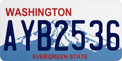 WA license plate AYB2536