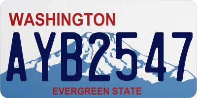 WA license plate AYB2547