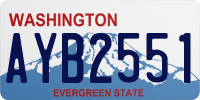 WA license plate AYB2551