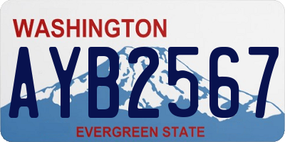 WA license plate AYB2567
