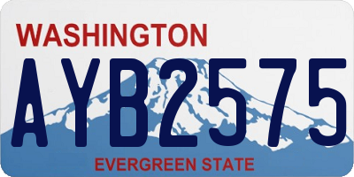 WA license plate AYB2575