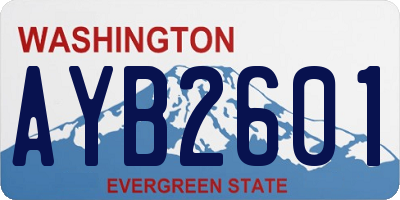 WA license plate AYB2601
