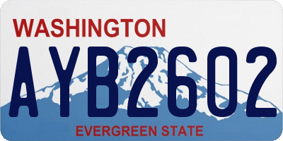 WA license plate AYB2602