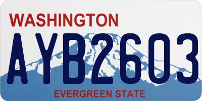 WA license plate AYB2603