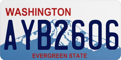 WA license plate AYB2606