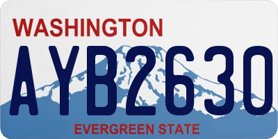 WA license plate AYB2630