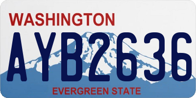 WA license plate AYB2636