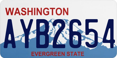 WA license plate AYB2654
