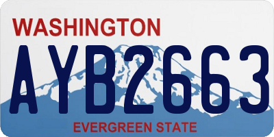 WA license plate AYB2663