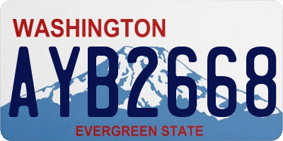 WA license plate AYB2668
