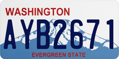 WA license plate AYB2671