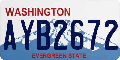 WA license plate AYB2672