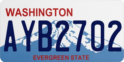 WA license plate AYB2702