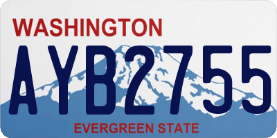 WA license plate AYB2755