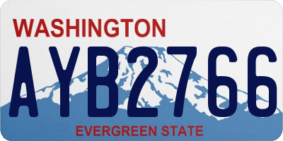 WA license plate AYB2766