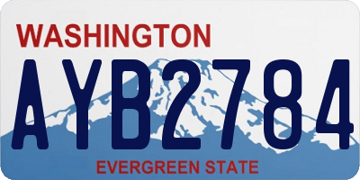WA license plate AYB2784