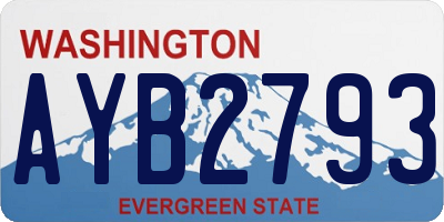 WA license plate AYB2793