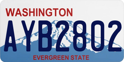 WA license plate AYB2802
