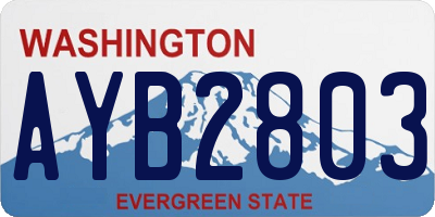 WA license plate AYB2803