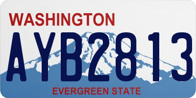 WA license plate AYB2813