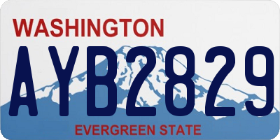 WA license plate AYB2829